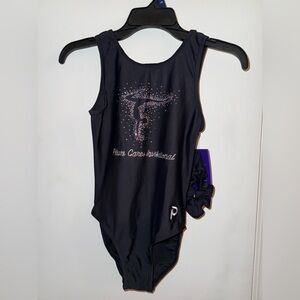 Plum Black Leotard with Pink Accents